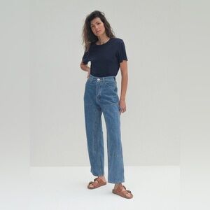 Jesse Kamm Patchfront Handy Pants in Cowboy Blue Denim size 8